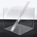 심플 정사각 아크릴 상자 300 투명 고급 전시 오픈 오픈형 3면 소품 작품 상품 진열 박스 케이스 매장 디피 용품 디피용 진열대 응모함 경품... 