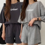 반팔 반바지 세트 라운드 티셔츠 여성 트레이닝 세트 URK-313 : 업소용 스토어