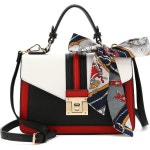 여성용 스칼튼 핸드백 지갑 크로스바디 백 스카프가 달린 탑 핸들 숄더백 H2065 : 문트리에이