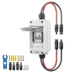 태양광 패널 차단 스위치 400V DCAC 20A 태양광 발전소 차단 스위치 소형 회로 차단기20암페어 방수 인클로저 포함 : 레릭18
