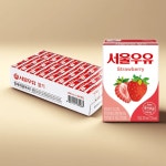 서울우유 딸기멸균우유 200ml x 24팩 : 단감스토어망미