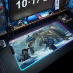 발파루크 고어마가라 이베르카나 pc방 마우스 장 패드 매트 굿즈 RGB 게임용 큰 LED PC 데스크 빛나는 대형 키보드 테이블 : 선셋비치고릴라
