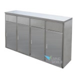 골프장 외부 휴지통 155x37x96cm 4분류 푸쉬형 스텐 사각쓰레기통 관리사무소 병원 빌딩 : 에비나코코