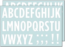 TownStix 타운스틱스 안전모 스티커 흰색 비닐 알파벳 2인치 10매 방수 옥외용 M5 3개 : 은공팔트린카