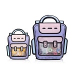오렌지 퍼플 지퍼백 다용도 책가방 모양 봉투 대형 20장 : 꿈꾸는윌리
