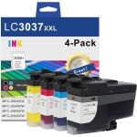 LC3037XXL 초고수익 잉크 카트리지총 4팩, 1BK1C1M1Y 형제 카트리지 LC3037 MFCJ6945 교체용 XXL 카트리지DW MFCJ6545DW MFCJ5845DW... 