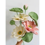 손뜨개 연꽃 영생화 핸드메이드 DIY 뜨개질 소재 가방 초보 여친 선물하기 : 두루두루두루팜