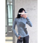 요가 의류 여성 로고 착용으로 재킷을 정의 긴 소매 전체 지퍼 스포츠 체육관 운동 의류 슬림 피트 Dupes Athletic : 챔프재이