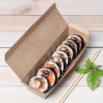 크라프트 DK 긴한줄 도시락 1박스 800개 / 일회용 김밥 핫도그 포장 사각 종이용기 : 더포장