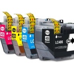 OGOUGUAN 호환 LC406 고수익 잉크 카트리지4팩 카트리지 교체, MFCJ4335DW J4345와 함께 사용 가능DWJ4535DWJ5855DWJ5955DW J6555DW... 