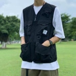 남자 나일론 후드 바람막이 아노락 고프코어 조끼 : selltok