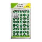 견출지 알파벳 NO.623(녹) 13장 520개 원형15mm : 밍지샵