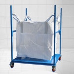 거치대 공사현장 폐기물 곡물 마대 파란색 재활용 수거 1160x1160x1630mm 바퀴포 : 광해몰