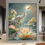 풀 스퀘어 라운드 드릴 페인팅 코끼리와 연꽃 그림 자수 크로스 홈 데코 1. J4340-6 : 오더박스15호점