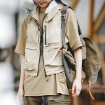 후드조끼 여성용 산악 루즈 캐주얼 민소매 재킷 빅사이즈 카고 포켓 : chsua1267