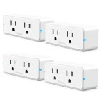 고비 듀얼 스마트 플러그 4팩 15A WiFi 블루투스 콘센트 알렉사 및 구글 어시스턴트와 함께 작동 2-in-1 컴팩트 디자인 허브 없이 원격으로... 