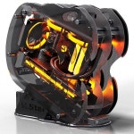 MegaPC 업그레이드된 오픈 프레임 미드타워 Micro-ATX/Mini-ITX 게이밍 PC 케이스, 강화 유리 사이드 패널, 사전 설치된 ARGB PWM... 