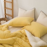 어반체크 순면 이불패드세트 SS 옐로우 사계절 침구 : 커텐클럽