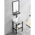 소형세면대 캠핑장 보조 창고 원룸 세라믹 베란다 43X36세면대+프레임 : 지엘구대샵