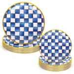 일회용 종이접시 파티용 웨딩 생일 골드테두리 J2459 체크무늬 : 다이넥시스