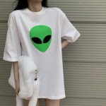 여자 외계인 반팔 박스  티셔츠 : 파랑 스토어