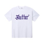 플러터 레터링 오버핏 라운드 반팔 티셔츠 S0196 : 그루브스텝