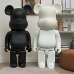 코끼리 곰돌이 기린 동물 동물원 장식 피규어 굿즈 28cm 곰 동상 데스크탑 DIY 페인트 블록 거실 바닥 조각 홈 인테리어 어린이 생일 선물... 