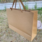 자연종이 재질 크라프트 손잡이 쇼핑백 대형 : 퍼머넌트그린24