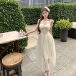 탑 민소매 원피스 나시 여름옷 슬림핏 망사 드레스 롱스커트 코디2 : 그릿43