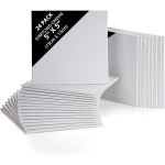 벨뷰 24팩 빈 캔버스 13 x 13cm 5 인치 미리 팽창된 패널 보드 아크릴 및 유화에 적합하며 스케치와 드로잉에도 사용 가능 : 업타운웨이