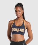 Gymshark 짐샤크 레트로 클럽 스포츠 브라 헤비 블루/피트니스 오렌지 : SPORTICA