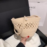 보헤미안 호보백 여성용 여름 짠 크로스바디 백 진주 숄더백 라탄 캐주얼 소프트 빨대 비치 보호 여성 핸드백 클러치 지갑 : 트러스픽