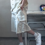 남자청반바지 남자데님반바지 남성데님버뮤다팬츠 : 168스튜디오