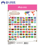 세계 나라 국기 미니 스티커 1장 만국기 아메리카 아프리카 교육 활동 데코 : 공간의감각