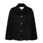 [국내배송] 가니 GANNI BLACK HERRINGBONE CANVAS JACKET F9611 099 블랙 헤링본 캔버스 자켓 : vvs부티끄