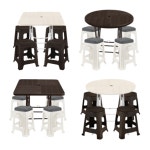 야외테이블 세트 라탄 의자 정원 편의점 테라스 야외용 접이식 파라솔 테이블 4인용 : 에이원온라인몰