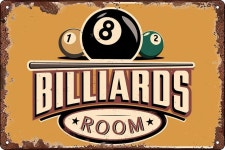 당구장 장식 재미 있은 빈티지 금속 주석 표시 당구대 선물 당구 1. 20x14cm : 에이치에스라이프몰15