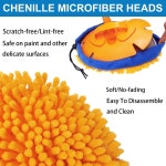 BAIDOON 바이둔 홈 드라이 클리닝 52인치 다용도 극세사 먼지떨이 세척 가능, 벽천장바닥차량가구 청소, 베이스보드 클리너 GX : 은일이트린카