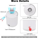 XINBAOHONG 신바오홍 미니 에어 펌프 휴대용 캠핑등 에어펌프 1600mAh USB 충전식 튜브, 에어매트 겸용 EL : 은일이트린카