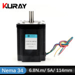 Kuray CNC 타각기 2 상 Nema 34 스텝퍼 모터 토크 6.8Nm 5A 1.8 스텝 앵글 길이 114mm 샤프트 14mm : 현진44