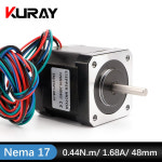 3D 프린터 CNC 조각 밀링 기계용 Kuray 42 모터 48mm Nema 17 스텝퍼 0.44N.m 1.68A 2 상 4-리드 : 현진44