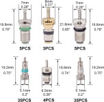 TWTADE 슈레더 밸브 자동차 에어컨 코어 102PCS R12R134a, 탈거 공구 포함, 수리 키트 H-020 UZ : 은일이트린카