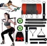 SquadFit 스쿼드핏 필라테스 바 푸쉬업 보드 피트니스 키트 - 홈짐 운동 세트 TI : 민일오트린카