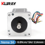 Kuray CNC 타각기 2 상 Nema 34 스텝퍼 모터 토크 6.8Nm 5A 1.8 스텝 앵글 길이 114mm 샤프트 14mm : 현진44