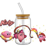 별의 커비 위 디럭스 몰포나이트 메타나이트 웨이들디 일본 동전 반 지갑 파우치 굿즈 액션 게임 패턴 UV DTF 전송 스티커 16oz 유리 컵 랩 용... 