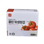 클린 코리아하우스 위생 장갑 500매 일회용 엠보싱 청소 염색 음식조리 용품 비닐 치킨 : 융아리마켓