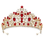 웨딩헤어장식 소품 웨딩티 골드티 크라운 웨딩 나비 빨간색 : 실행몰