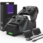 Fosmon X박스 컨트롤러 Xbox Series XS 고속 충전 스테이션 2400mAh 배터리 2개, 커버, 독 스탠드 포함 JH : 은공육트린카