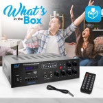 Pyle 파일 블루투스 마이크 스피커 PMSA126BU 500W PA 앰프 70V100V, 마이크, 라디오, USB, 4-16옴 JQ : 은공육트린카