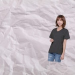 R2 코마 30수 브이넥 반팔티 백색 남성 캐주얼 가볍 통기성 심플 : MESHOP